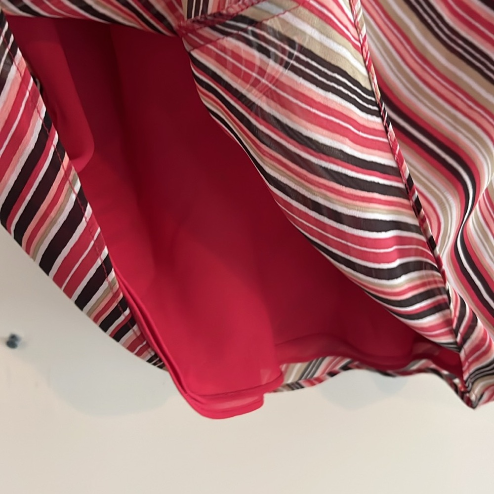 Vintage Loft Sheer Top y2k Striped Gilmore Girls Pink Girly 2000s V neck - Picture 8 of 8